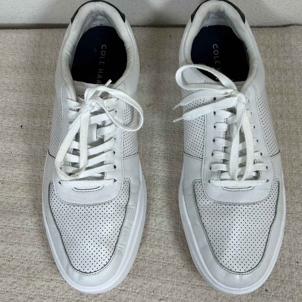 Cole Haan Mens Grand Crosscourt Modern Perforated White Leather Sneaker Size 12